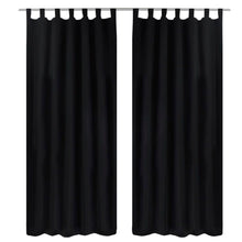 Load image into Gallery viewer, 2 pcs Black Micro-Satin Curtains with Loops 55" x 96"