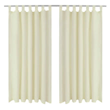 Load image into Gallery viewer, 2 pcs Cream Micro-Satin Curtains with Loops 55" x 96"