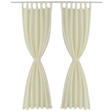 Load image into Gallery viewer, 2 pcs Cream Micro-Satin Curtains with Loops 55" x 96"