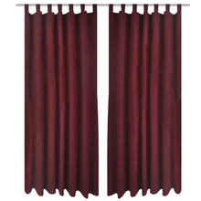 Load image into Gallery viewer, 2 pcs Bordeaux Micro-Satin Curtains with Loops 55" x 96"