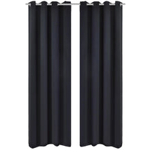 Load image into Gallery viewer, 2 pcs Black Blackout Curtains with Metal Rings 53" x 96"