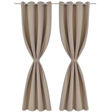 Load image into Gallery viewer, 2 pcs Cream Blackout Curtains with Metal Rings 53" x 96"