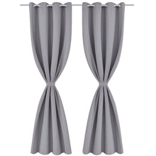 Load image into Gallery viewer, 2 pcs Gray Blackout Curtains with Metal Rings 53" x 96"