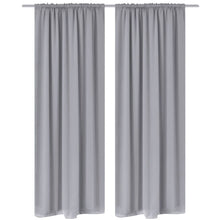 Load image into Gallery viewer, 2 pcs Gray Slot-Headed Blackout Curtains 53" x 96"