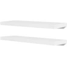 Load image into Gallery viewer, 2 White MDF Floating Wall Display Shelves Book/DVD Storage