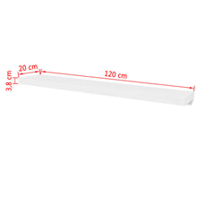 Load image into Gallery viewer, 2 White MDF Floating Wall Display Shelves Book/DVD Storage