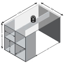 Load image into Gallery viewer, FMD Pöytä sivuhyllyillä 117x72,9x73,5 cm valkoinen