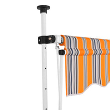 Load image into Gallery viewer, vidaXL Manual Retractable Awning 59" Yellow and Blue Stripes