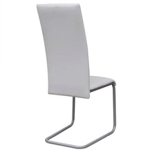 Load image into Gallery viewer, 243263 vidaXL Cantilever Dining Chairs 4 pcs White Faux Leather