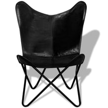 Load image into Gallery viewer, vidaXL Butterfly Chair Black Real Leather