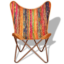 Load image into Gallery viewer, vidaXL Butterfly Chair Multicolour Chindi Fabric