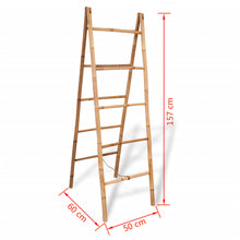 Load image into Gallery viewer, vidaXL Double Towel Ladder with 5 Rungs Bamboo 19.7"x63"