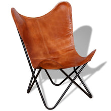 Load image into Gallery viewer, vidaXL Butterfly Chair Brown Real Leather
