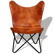 Load image into Gallery viewer, vidaXL Butterfly Chair Brown Real Leather
