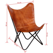 Load image into Gallery viewer, vidaXL Butterfly Chair Brown Real Leather