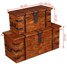 Load image into Gallery viewer, vidaXL Two Piece Storage Chest Set Solid Wood