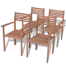 Load image into Gallery viewer, vidaXL Stackable Garden Chairs 4 pcs Solid Teak Wood