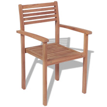 Load image into Gallery viewer, vidaXL Stackable Garden Chairs 4 pcs Solid Teak Wood