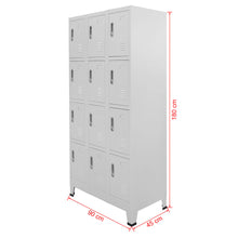 Load image into Gallery viewer, vidaXL Locker Cabinet with 12 Compartments 35.4"x17.7"x70.9"