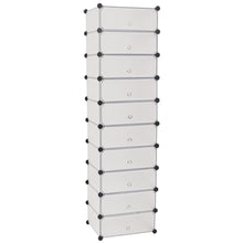 Load image into Gallery viewer, vidaXL Interlocking Shoe Organizer with 10 Compartments White