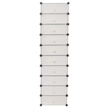Load image into Gallery viewer, vidaXL Interlocking Shoe Organizer with 10 Compartments White