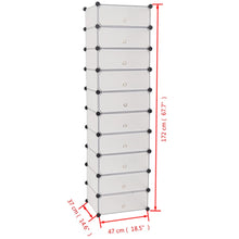 Load image into Gallery viewer, vidaXL Interlocking Shoe Organizer with 10 Compartments White