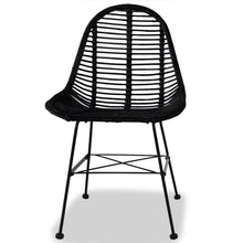 Load image into Gallery viewer, vidaXL Dining Chairs 2 pcs Black Natural Rattan