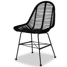 Load image into Gallery viewer, vidaXL Dining Chairs 2 pcs Black Natural Rattan