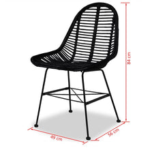 Load image into Gallery viewer, vidaXL Dining Chairs 2 pcs Black Natural Rattan