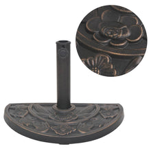 Load image into Gallery viewer, vidaXL Parasol Base Resin Half Round Bronze 19.8 lbs