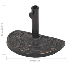 Load image into Gallery viewer, vidaXL Parasol Base Resin Half Round Bronze 19.8 lbs