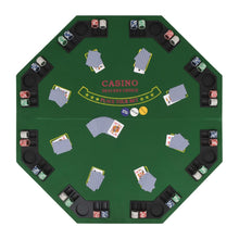 Load image into Gallery viewer, vidaXL 8-Player Folding Poker Tabletop 2 Fold Octagonal Green