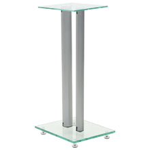 Load image into Gallery viewer, vidaXL Speaker Stands 2 pcs Tempered Glass 2 Pillars Design Silver