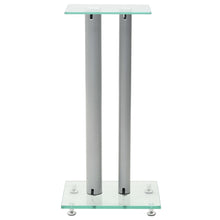Load image into Gallery viewer, vidaXL Speaker Stands 2 pcs Tempered Glass 2 Pillars Design Silver