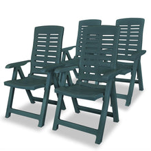 Load image into Gallery viewer, vidaXL Reclining Garden Chairs 4 pcs Plastic Green