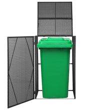 Load image into Gallery viewer, vidaXL Single Wheelie Bin Shed Poly Rattan 29.9"x30.7"x47.2" Black