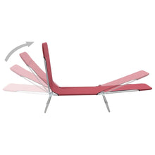 Load image into Gallery viewer, vidaXL Folding Sun Loungers 2 pcs Steel and Fabric Red