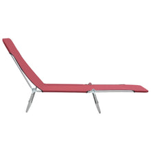 Load image into Gallery viewer, vidaXL Folding Sun Loungers 2 pcs Steel and Fabric Red