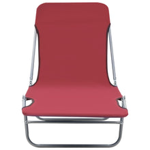 Load image into Gallery viewer, vidaXL Folding Sun Loungers 2 pcs Steel and Fabric Red