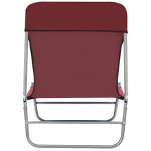 Load image into Gallery viewer, vidaXL Folding Sun Loungers 2 pcs Steel and Fabric Red