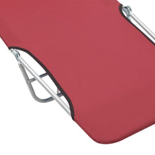 Load image into Gallery viewer, vidaXL Folding Sun Loungers 2 pcs Steel and Fabric Red