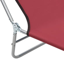Load image into Gallery viewer, vidaXL Folding Sun Loungers 2 pcs Steel and Fabric Red