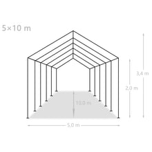 Load image into Gallery viewer, vidaXL Juhlateltta PE 5x10 m harmaa