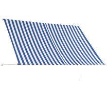Load image into Gallery viewer, vidaXL Sisäänkelattava markiisi 250x150 cm sininen ja valkoinen