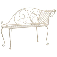 Load image into Gallery viewer, vidaXL Garden Chaise Lounge 50.4" Metal Antique White