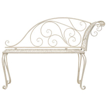 Load image into Gallery viewer, vidaXL Garden Chaise Lounge 50.4" Metal Antique White