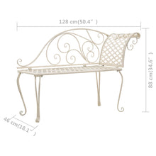 Load image into Gallery viewer, vidaXL Garden Chaise Lounge 50.4" Metal Antique White