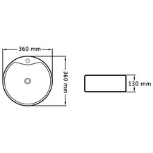 Load image into Gallery viewer, vidaXL Pesuallas ylivuodolla 36x13 cm keraaminen valkoinen