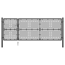 Load image into Gallery viewer, vidaXL Puutarhaportti teräs 350x125 cm musta