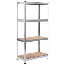 Load image into Gallery viewer, vidaXL Storage Shelves 2 pcs Silver 31.5"x15.7"x63" Steel and MDF